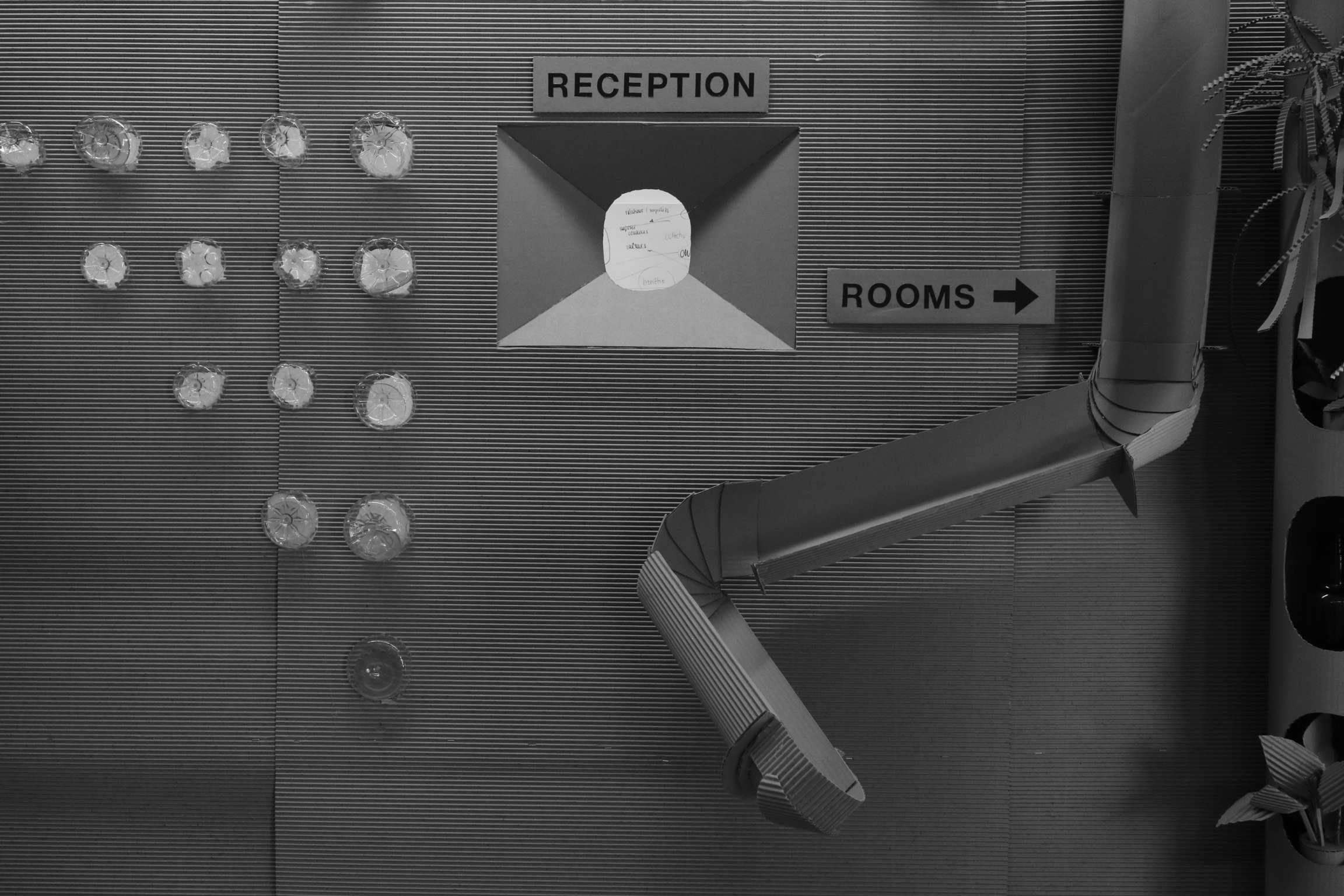 Detail set, Moon hotel reception desk